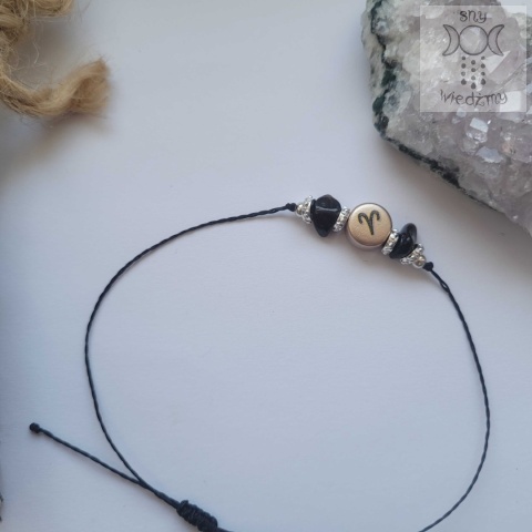 Bransoletka Znak zodiaku Baran czarny turmalin Bransoletka Znak zodiaku Baran czarny turmalin