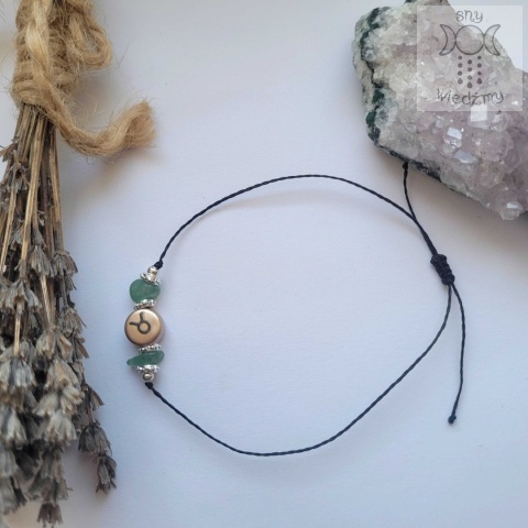 Bransoletka Znak zodiaku Byk awenturyn Bransoletka Znak zodiaku Byk awenturyn