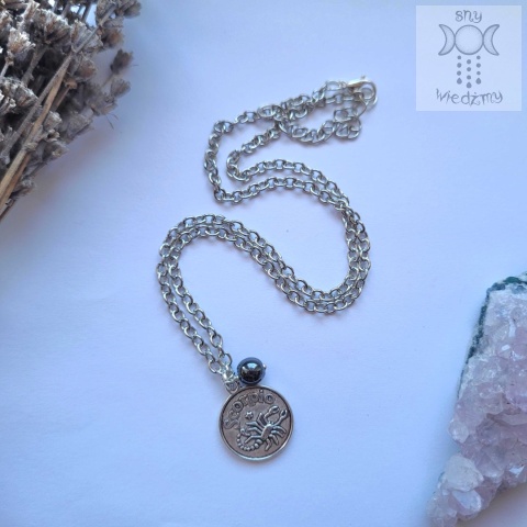 Naszyjnik Skorpion zodiakalny znak zodiaku hematyt basic Naszyjnik Skorpion zodiakalny znak zodiaku hematyt basic