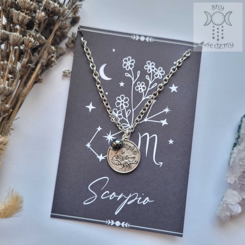 Naszyjnik Skorpion zodiakalny znak zodiaku hematyt basic Naszyjnik Skorpion zodiakalny znak zodiaku hematyt basic