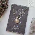 Naszyjnik Waga zodiakalny znak zodiaku kwarc różowy basic