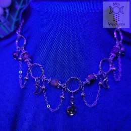 Choker Lumina Yooperlite hematyt księżyc moon
