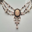 Kolia Rose Quartz Cameo kwarc różowy miedź choker naszyjnik