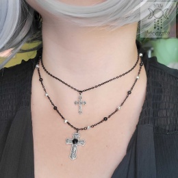 Julian Cross naszyjnik onyks krzyż krzyże goth gothic