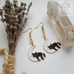 Kolczyki Kitty Dreamer kamień księżycowy koty