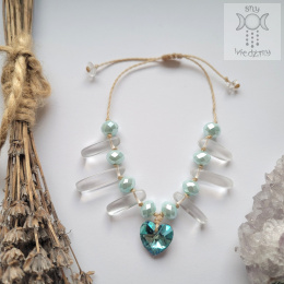 Bransoletka Crystal Love kryształ górski makrama makramowa