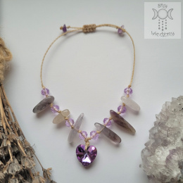 Bransoletka Crystal Love ametyst makrama makramowa
