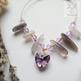 Bransoletka Crystal Love ametyst makrama makramowa