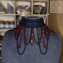 Kolia Lace Crystal Red kryształki goth gothic