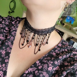 Kolia Lace Crystal fiolet kryształki goth gothic
