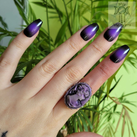 Pierścionek Classic Cameo violet regulacja