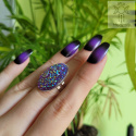 Pierścionek Fake Stone druzy fiolet regulacja