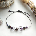 Bransoletka Dark Triple Moon ametyst księżyc