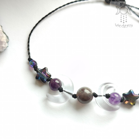 Bransoletka Dark Triple Moon ametyst księżyc Bransoletka Dark Triple Moon ametyst księżyc