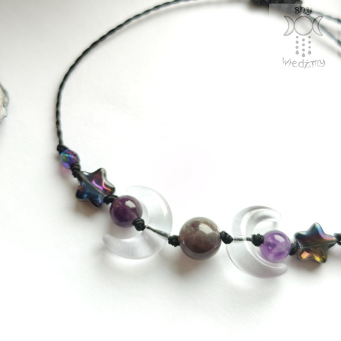Bransoletka Dark Triple Moon ametyst księżyc Bransoletka Dark Triple Moon ametyst księżyc