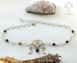 Moth Chain choker naszyjnik awenturyn triple moon