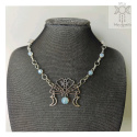 Moth Chain choker naszyjnik opalit triple moon