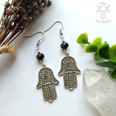 Kolczyki Silver Hamsa