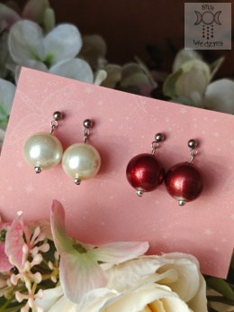 Kolczyki Vampire Pearls stal perełki zestaw dwóch par sztyfty