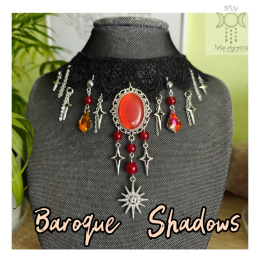 Kolia Baroque Shadows chalcedon choker naszyjnik gwiazdy uleksyt