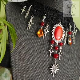 Kolia Baroque Shadows chalcedon choker naszyjnik gwiazdy uleksyt