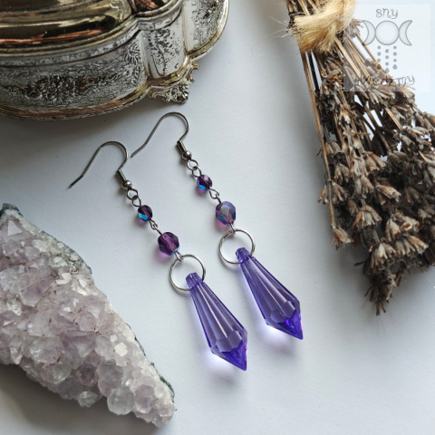 Kolczyki Crystal Violet Basic kryształki kolia Kolczyki Crystal Violet Basic kryształki kolia