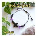 Bransoletka Howlite Cross krzyż ametyst