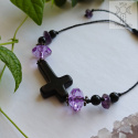Bransoletka Howlite Cross krzyż ametyst
