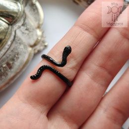 Pierścionek Snake Slim czarny wąż
