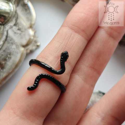 Pierścionek Snake Slim czarny wąż Pierścionek Snake Slim czarny wąż