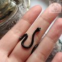 Pierścionek Snake zygzak czarny