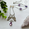 Naszyjnik Lavender Moth ametyst stal gwiazdki kryształki