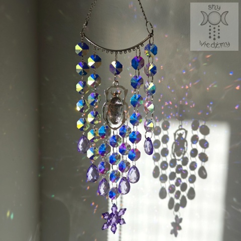 Łapacz słońca Skarabeusz kryształki fioletowy aurora zajączki światełka