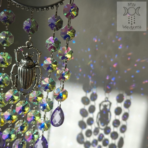 Łapacz słońca Skarabeusz kryształki fioletowy aurora zajączki światełka