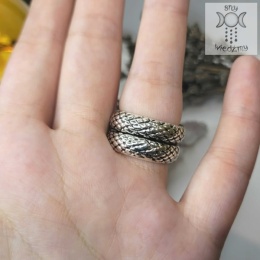 Pierścionek Snake duży wąż w kolorze srebrnym