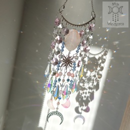 Łapacz Słońca Ayria kryształki Sun Moon Aurora zajączki Agat kwarc różowy girlanda świetlna