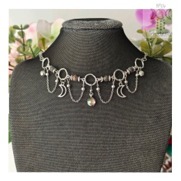Choker Lumina Yooperlite hematyt księżyc moon