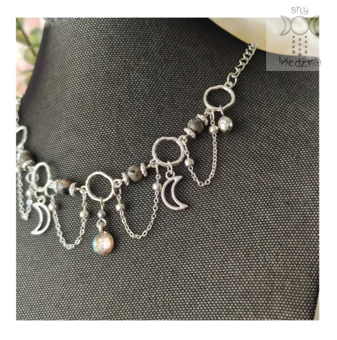 Choker Lumina Yooperlite hematyt księżyc moon Choker Lumina Yooperlite hematyt księżyc moon
