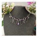 Choker Lumina ametyst hematyt księżyc moon