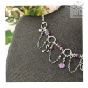 Choker Lumina ametyst hematyt księżyc moon