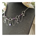 Choker Lumina ametyst hematyt księżyc moon