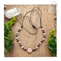 Choker Stone Rose kwarc różowy hematyt róża