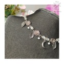 Flower Spirit kocie oko uleksyt choker naszyjnik róże Rose Moon księżyc
