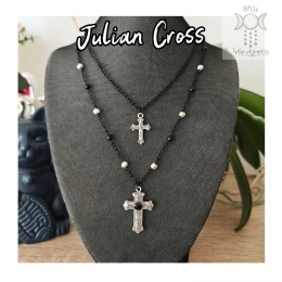Julian Cross naszyjnik onyks krzyż krzyże goth gothic
