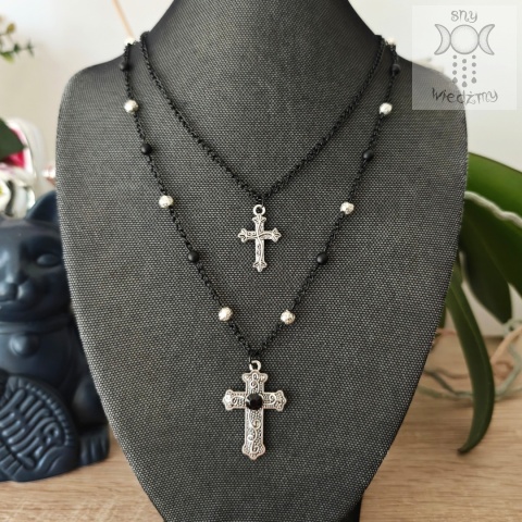 Julian Cross naszyjnik onyks krzyż krzyże goth gothic Julian Cross naszyjnik onyks krzyż krzyże goth gothic
