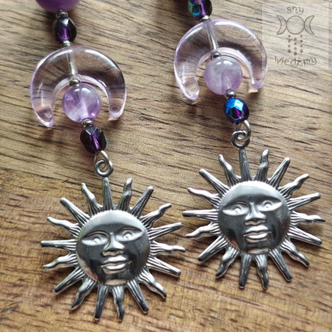 Kolczyki Violet Sun & moon ametyst stal Kolczyki Violet Sun & moon ametyst stal