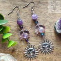 Kolczyki Violet Sun & moon ametyst stal