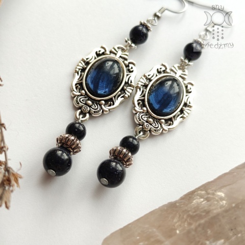 Kolczyki Verona dark blue noc kairu zdobione Kolczyki Verona dark blue noc kairu zdobione