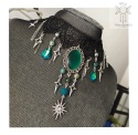 Kolia Baroque Shadows agat indyjski lawa choker naszyjnik gwiazdy uleksyt