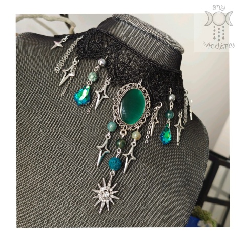 Kolia Baroque Shadows agat indyjski lawa choker naszyjnik gwiazdy uleksyt Kolia Baroque Shadows agat indyjski lawa choker naszyjnik gwiazdy uleksyt